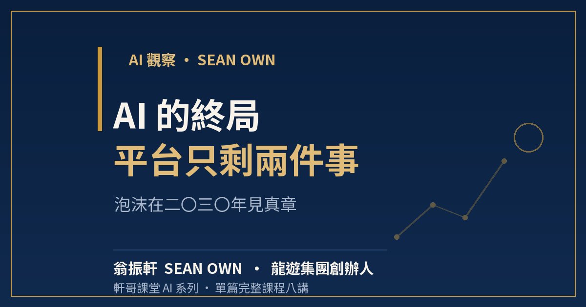 AI 接管交易之後:技術革命與史上最大泡沫,二〇三〇年見分曉 — 軒哥課堂AI2026.10 配圖