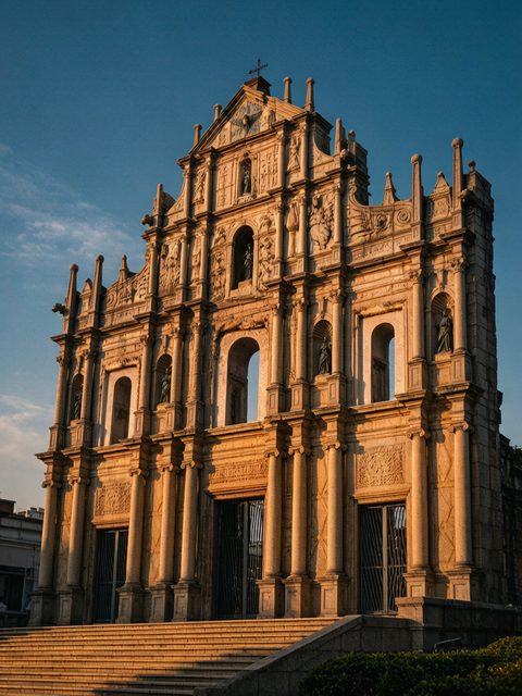 澳門旅行特輯封面——大三巴牌坊黃昏
